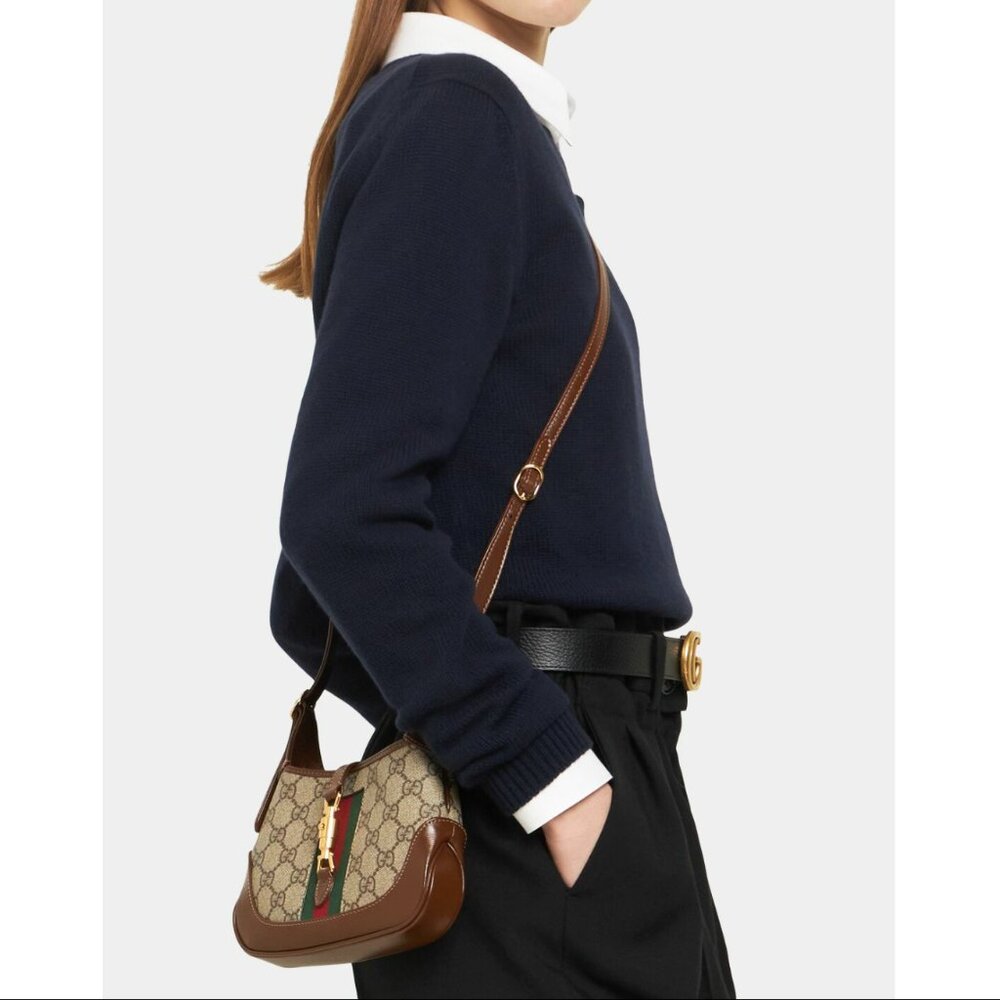 Gucci Jackie 1961 GG Supreme Mini Hobo Crossbody Bag - Picture 10 of 11